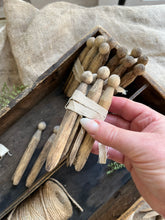Load image into Gallery viewer, Set of Weathered Wooden Dolly Pegs