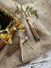Load image into Gallery viewer, Set of Weathered Wooden Dolly Pegs