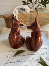 Load image into Gallery viewer, Pair Quail Ceramic Fox Salt Pepper Pots