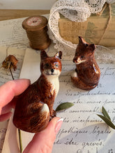 Load image into Gallery viewer, Pair Quail Ceramic Fox Salt Pepper Pots