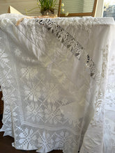 Load image into Gallery viewer, Large Vintage Lace Tablecloth