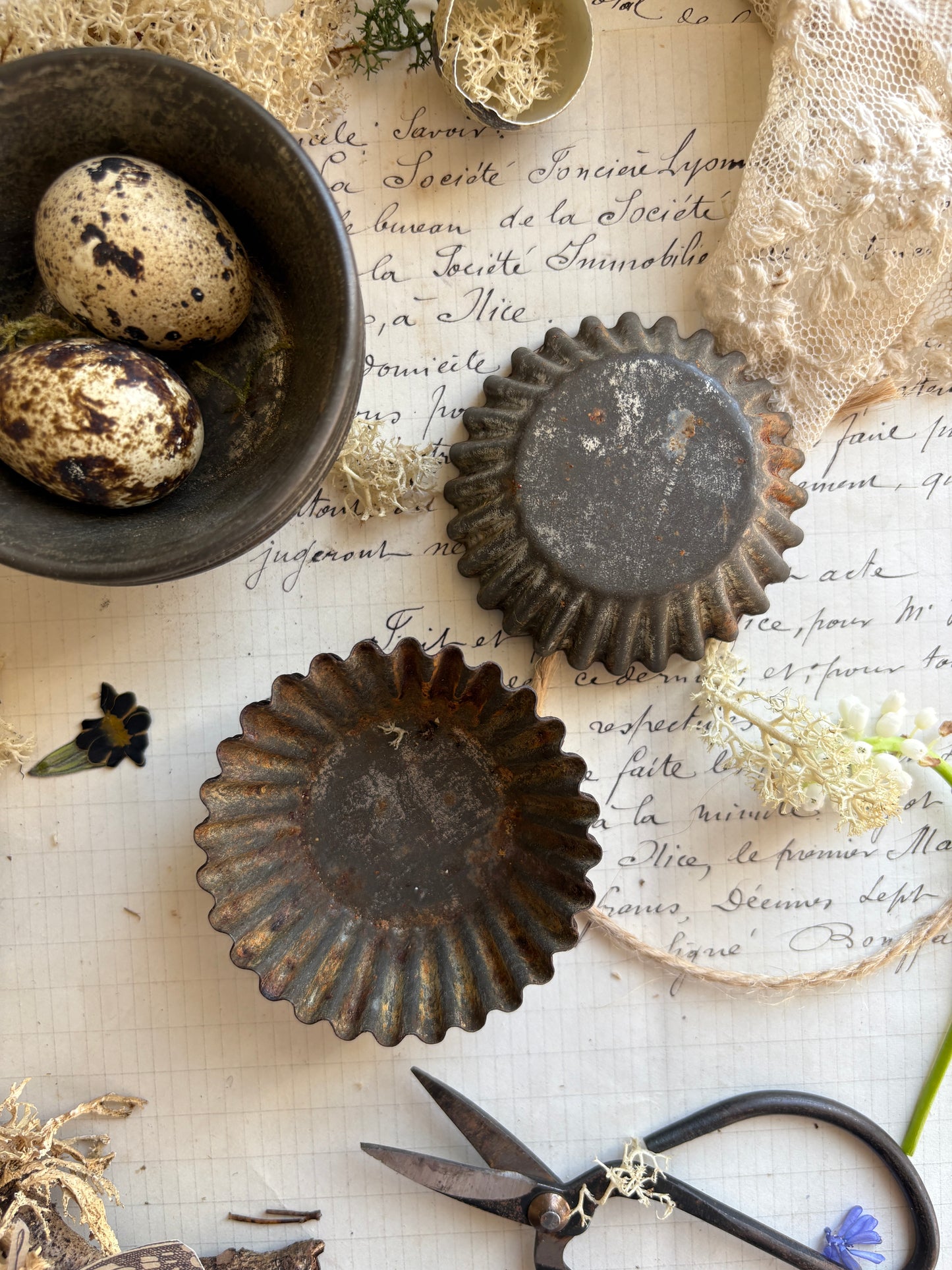 Vintage Fluted Metal Tins