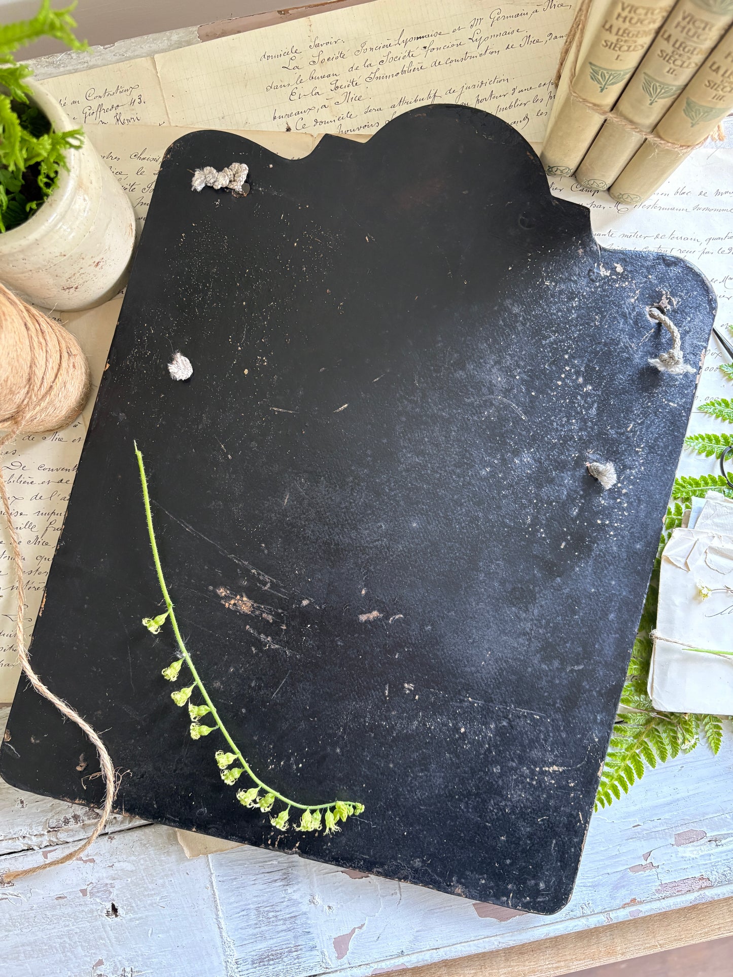 Antique Black Lacquered papier Mache Wall Holder