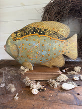 Load image into Gallery viewer, Large Hand Painted Wooden Decorative Fish
