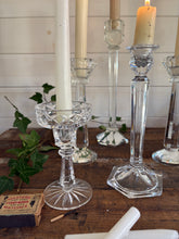 Load image into Gallery viewer, Vintage Clear Glass Candlesticks – Mixed Pairs