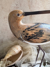 Load image into Gallery viewer, Hand-Carved Wooden Shorebird Figurine