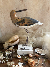 Load image into Gallery viewer, Hand-Carved Wooden Shorebird Figurine