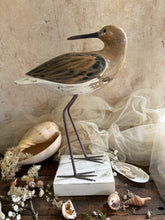 Load image into Gallery viewer, Hand-Carved Wooden Shorebird Figurine
