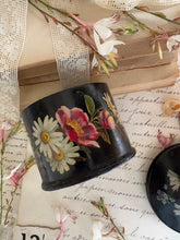 Load image into Gallery viewer, Vintage Black Papier-Mâché Round Pot with Lid
