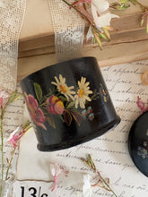Load image into Gallery viewer, Vintage Black Papier-Mâché Round Pot with Lid