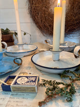 Load image into Gallery viewer, Vintage Enamel Candleholders – Four Rustic Styles