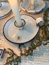 Load image into Gallery viewer, Vintage Enamel Candleholders – Four Rustic Styles