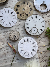 Load image into Gallery viewer, Set of Antique Enamel Clock Faces