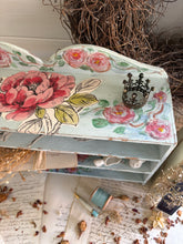 Load image into Gallery viewer, Hand-Painted Turquoise Wooden Shelf