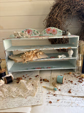 Load image into Gallery viewer, Hand-Painted Turquoise Wooden Shelf