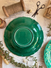 Load image into Gallery viewer, Antique Majolica Green Sunflower Plates