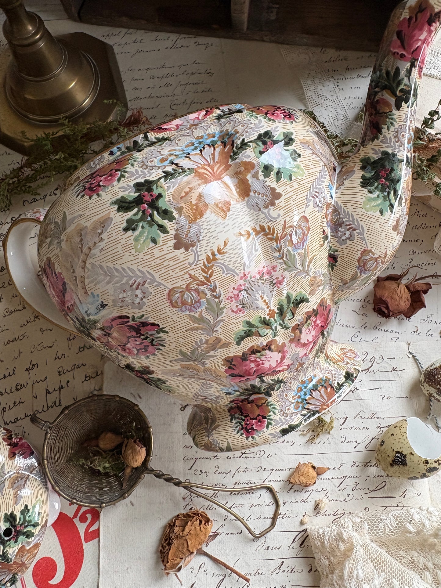 Vintage Arthur Wood Floral Chintz Teapot