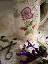 Load image into Gallery viewer, Pretty Floral Vase with Ornate Handle & Gilded Detailing