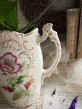 Load image into Gallery viewer, Pretty Floral Vase with Ornate Handle & Gilded Detailing