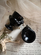 Load image into Gallery viewer, Set of Black Glass French Chicken Egg Cups