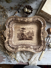 Load image into Gallery viewer, Antique Brown Transfer ware Serving Dish