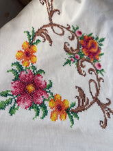 Load image into Gallery viewer, Vintage Square Embroidered Tablecloth with Six Matching Napkins
