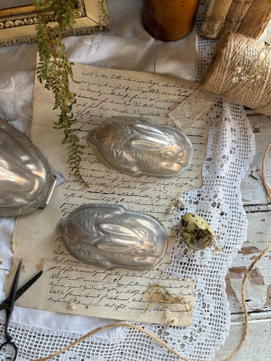 Vintage Aluminium Rabbit Jelly Moulds