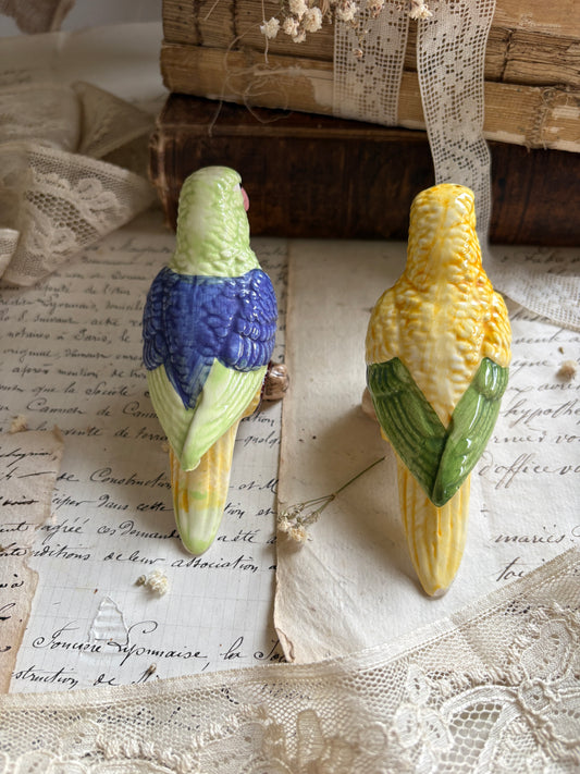 Vintage Ceramic Cockatiel Salt & Pepper Shakers