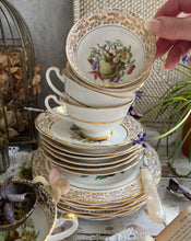 Load image into Gallery viewer, Vintage Gold And Fruit Design Tea Set
