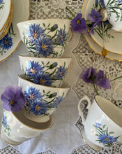 Load image into Gallery viewer, vintage cornflower blue teaset
