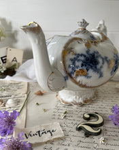 Load image into Gallery viewer, Antique Blue Decorative Teapot
