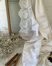 Load image into Gallery viewer, vintage linen decorative tablecloth
