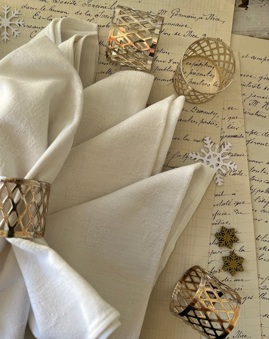 white damask cotton napkins