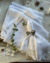 Load image into Gallery viewer, six vintage white table napkins
