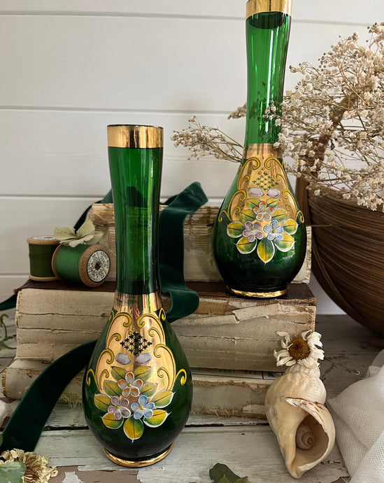 pair venetian glass vases