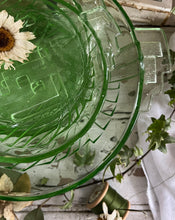 Load image into Gallery viewer, Art Deco Green Glass Dessert Set
