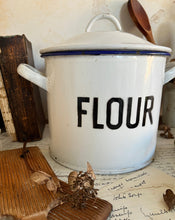 Load image into Gallery viewer, Vintage Enamel Flour Bin
