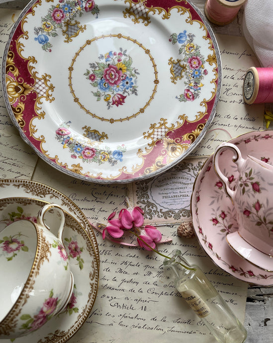 selection of floral china ware