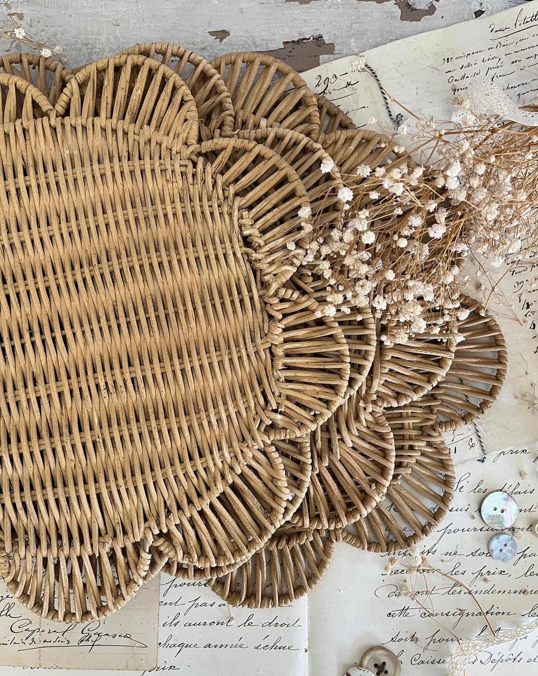 Set Of Four Rattan Placemats