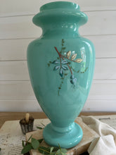 Load image into Gallery viewer, Large Bohemian Turquoise Opaline Vase
