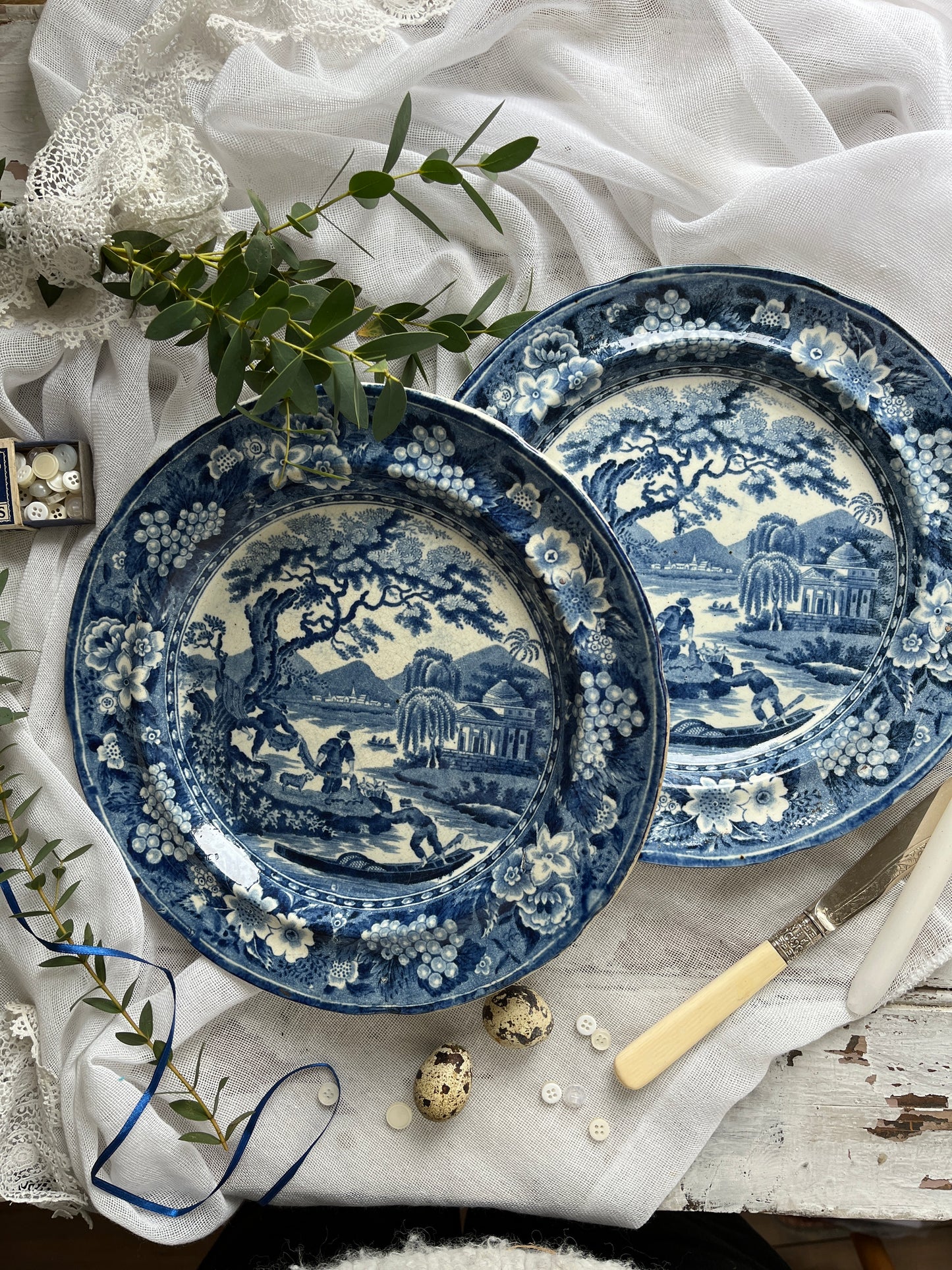 Early Staffordshire Antique Plates