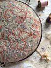 Load image into Gallery viewer, Needlework Vintage Round Footstool
