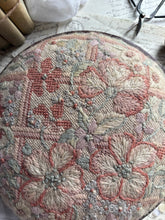 Load image into Gallery viewer, Needlework Vintage Round Footstool
