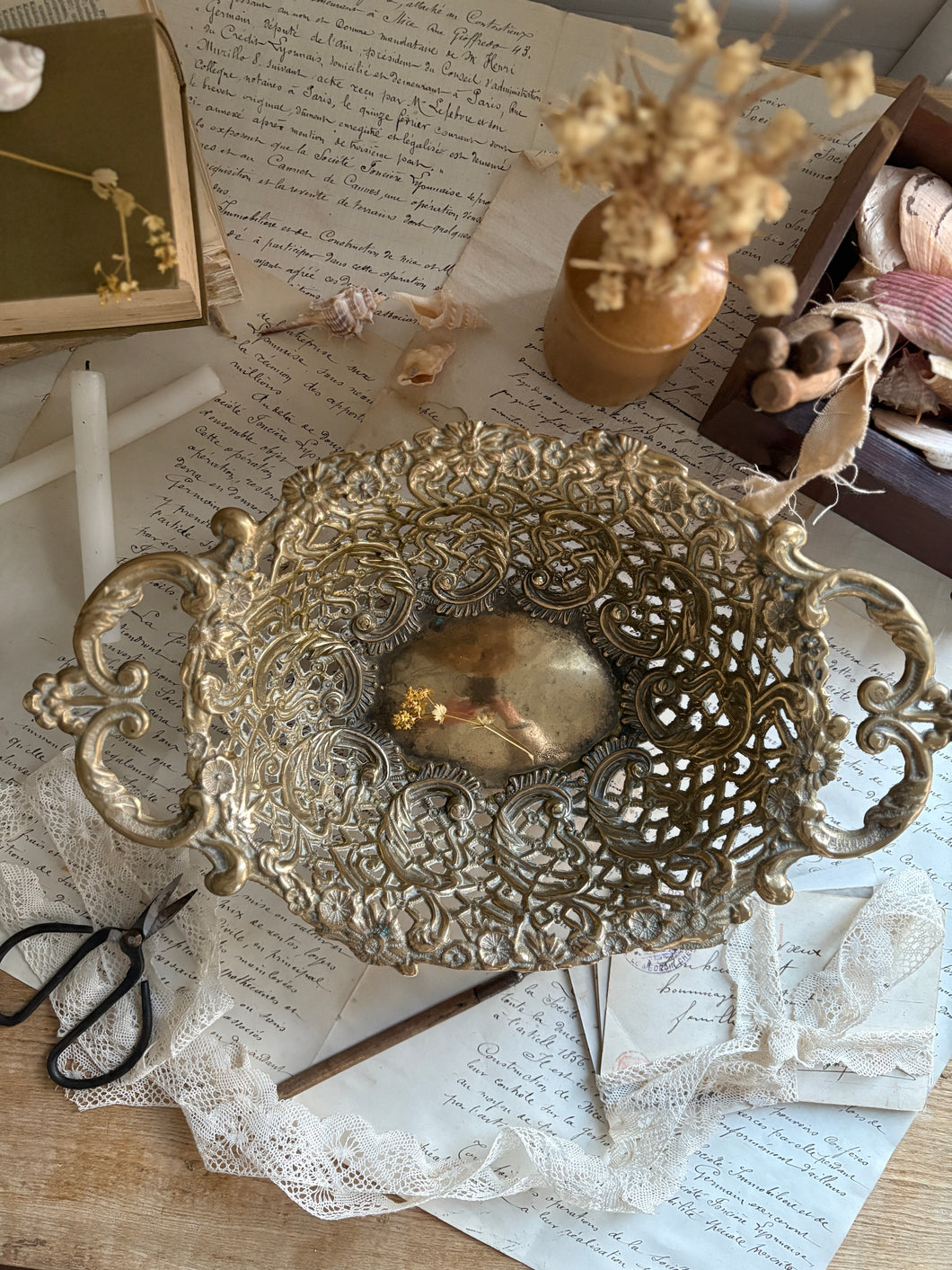 Filigree Brass Vintage Bowl