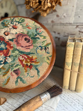 Load image into Gallery viewer, Antique Walnut Needlepoint Footstool
