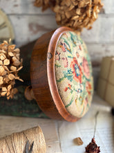 Load image into Gallery viewer, Antique Walnut Needlepoint Footstool
