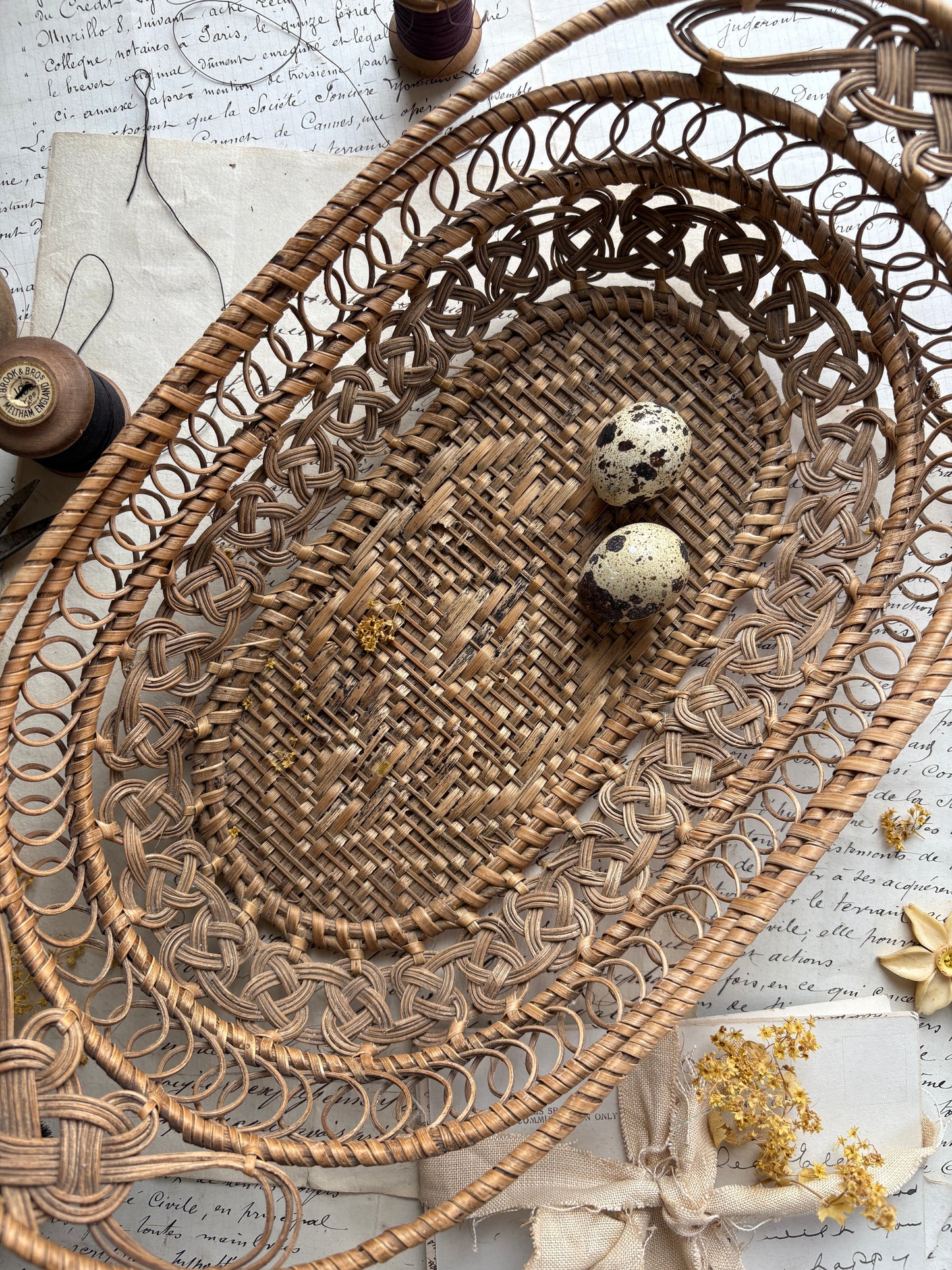 Vintage Wicker Weave Basket