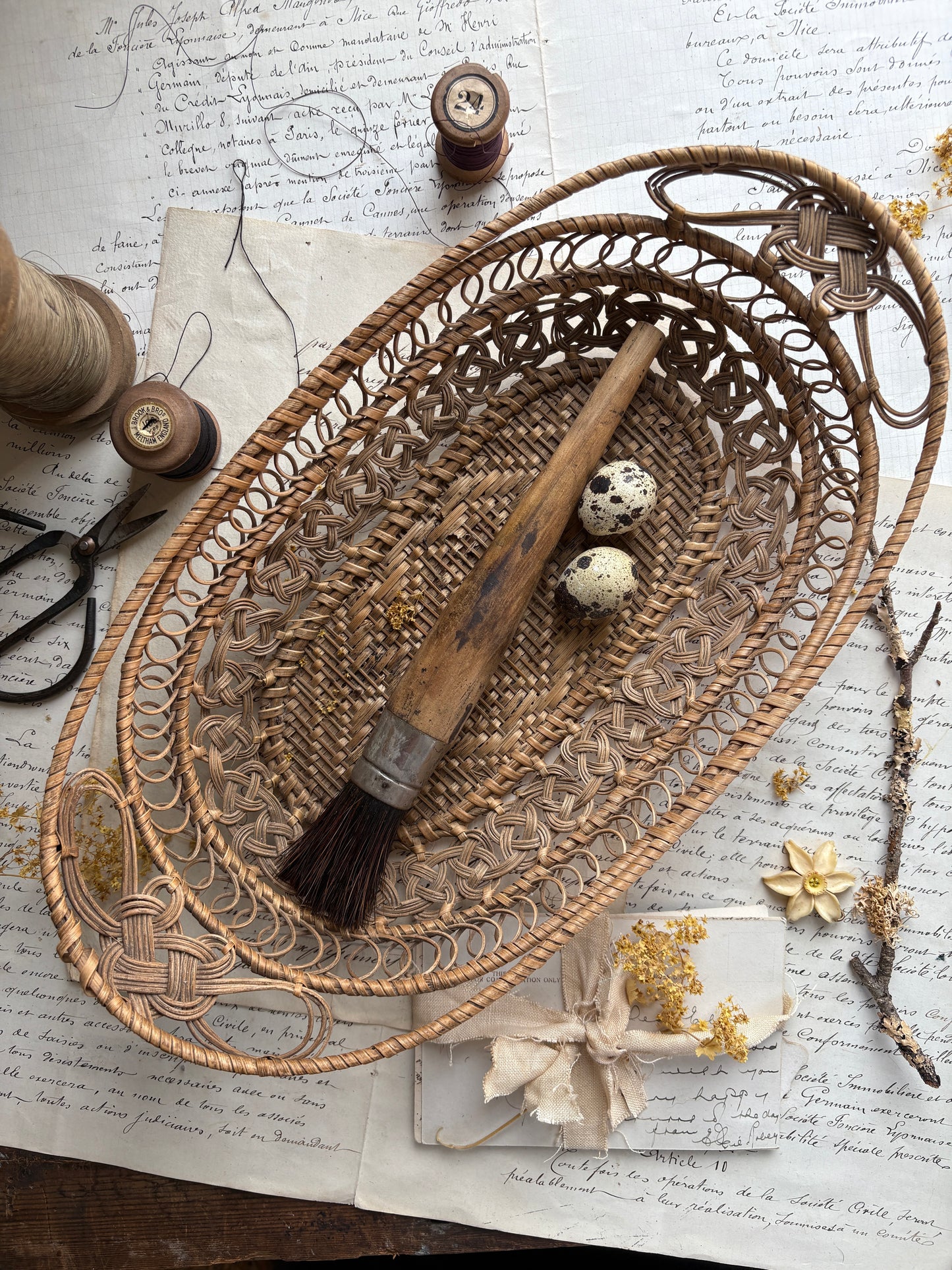 Vintage Wicker Weave Basket