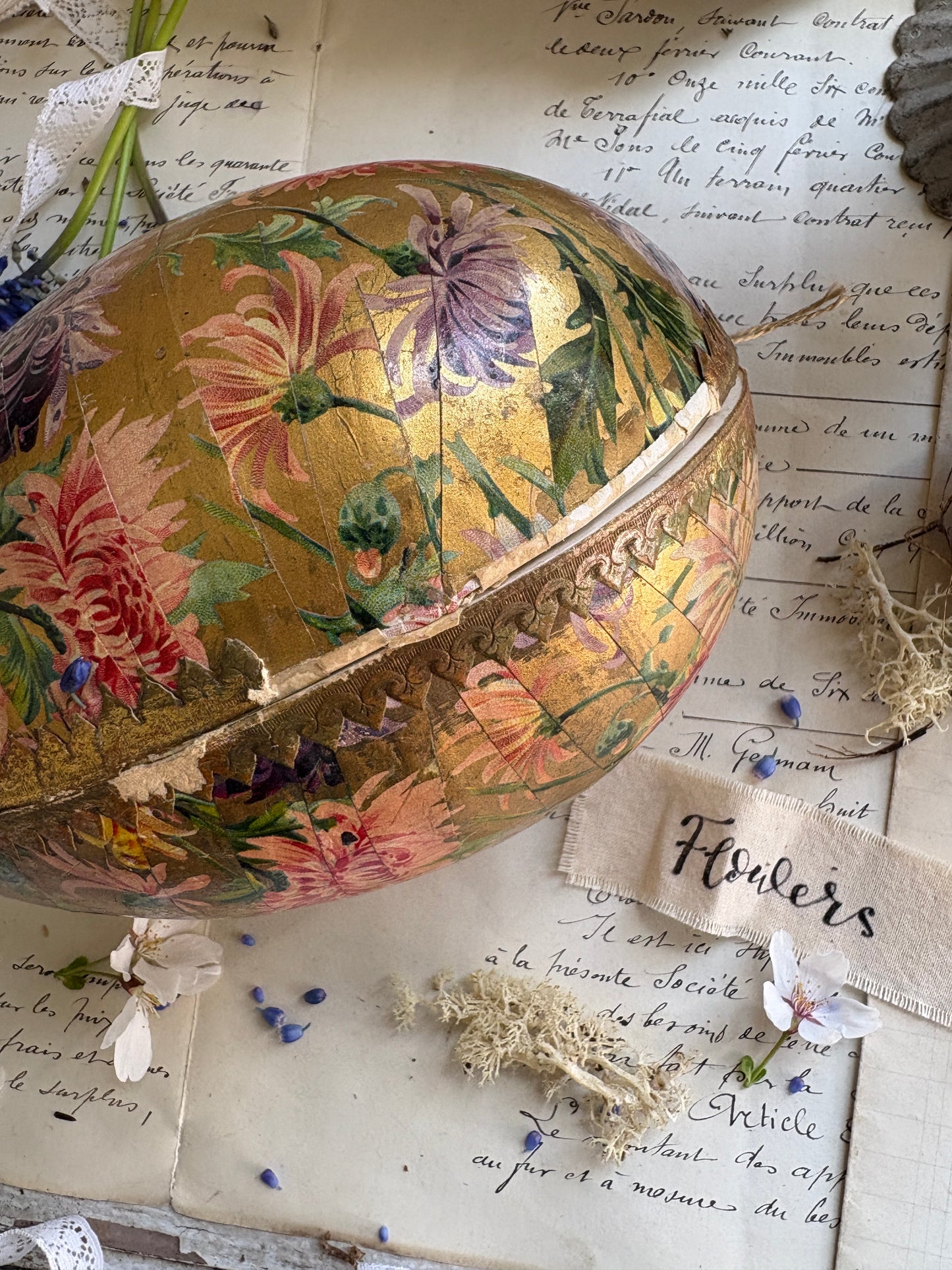 German Victorian Papier Mâché Easter Egg