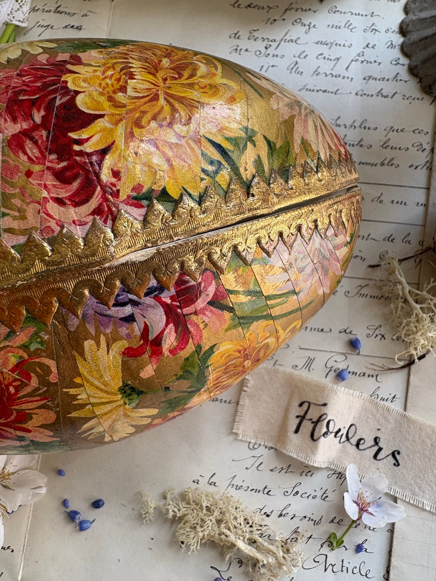 German Victorian Papier Mâché Easter Egg